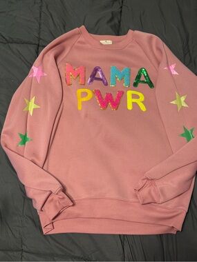 SIMPLY SOUTHERN MAMA POWER SPARKLE CREW LONG SLEEVE